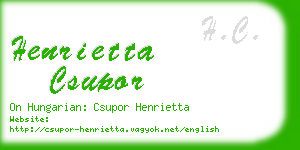 henrietta csupor business card